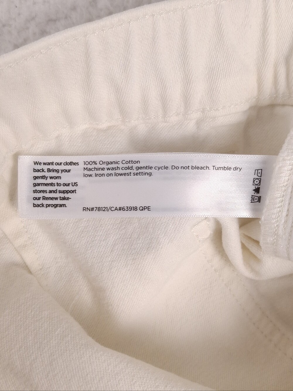 Eileen Fisher Undyed Utility Organic Cotton Tapered Pant minimalist ivory white - Picture 9 of 16